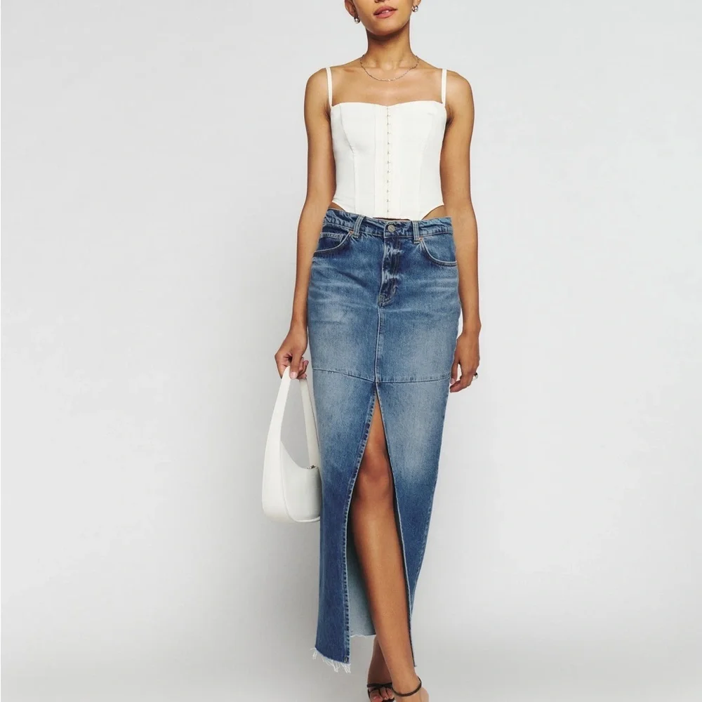 Reformation Jeans Florence Maxi Denim Skirt - Picture 3 of 5